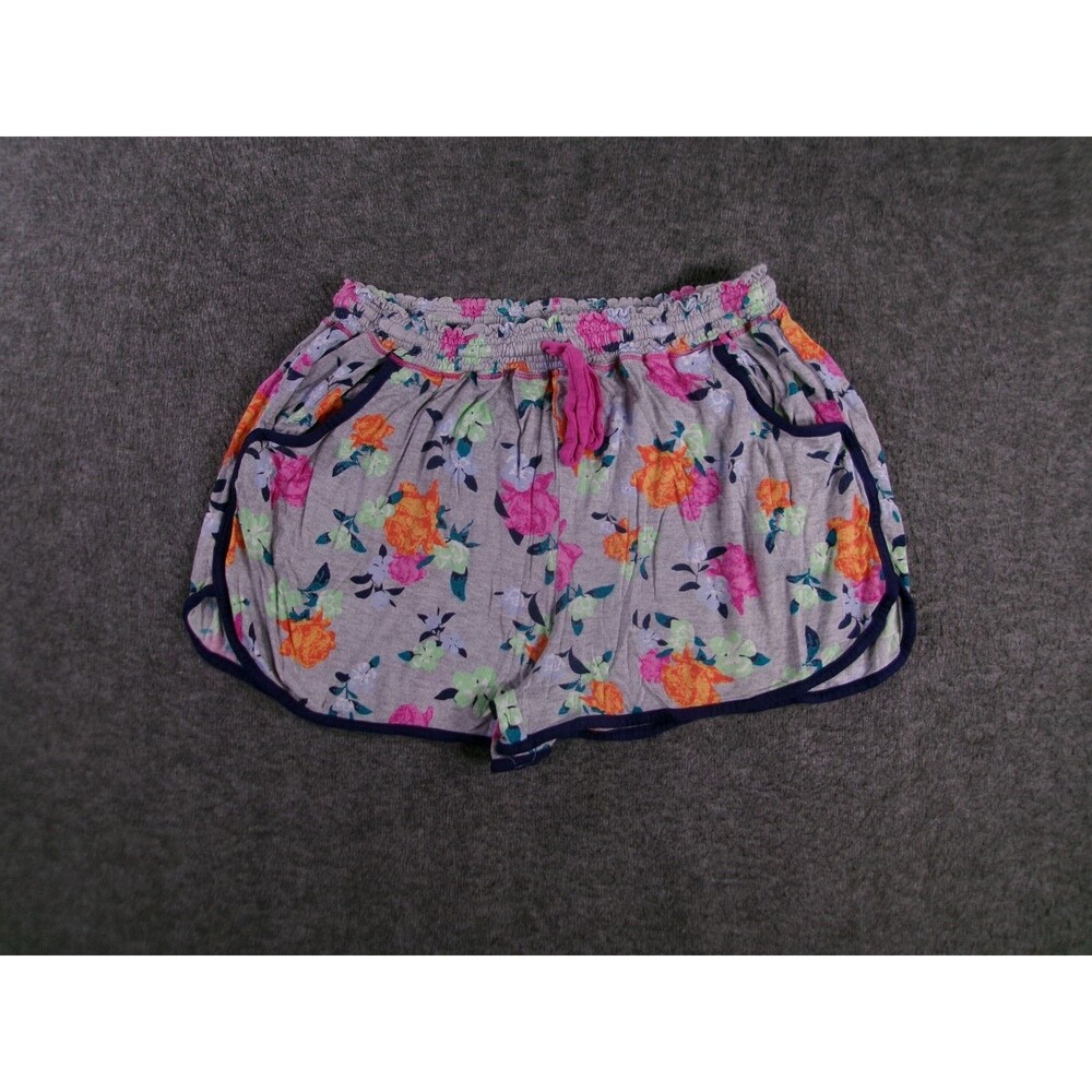 Layla Shorts Women XL Gray Floral Lounge Summer Casual Beachy Stretch